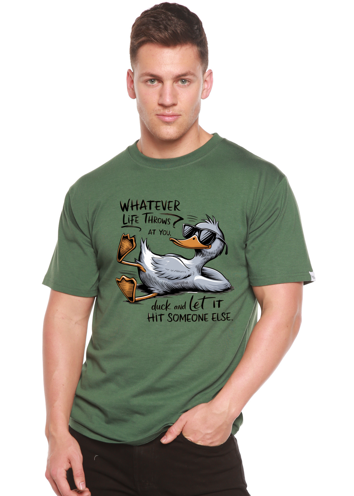 Whatever Life Throws at You Funny Unisex Bamboo/Cotton Graphic T-Shirt