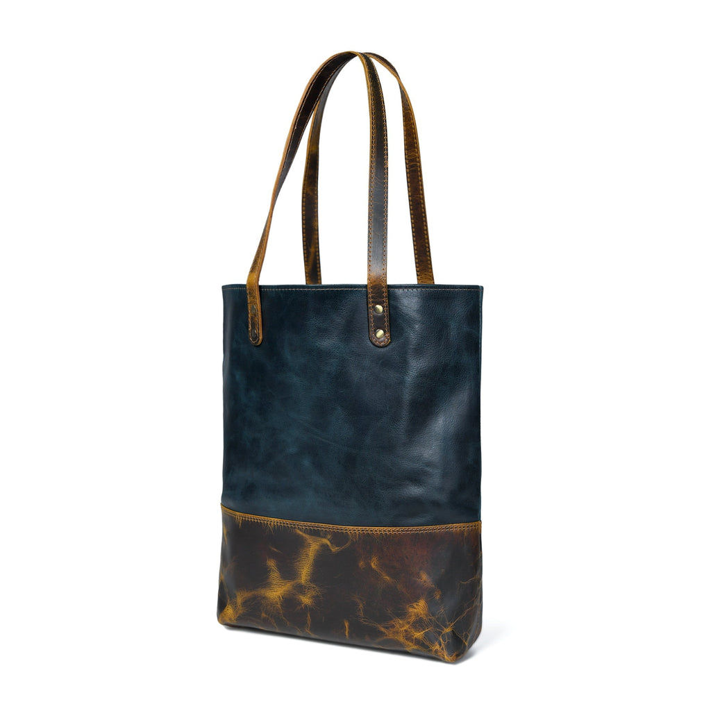 Blue Women's Leather Tote