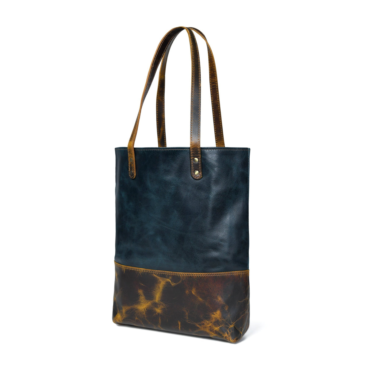Blue Women's Leather Tote