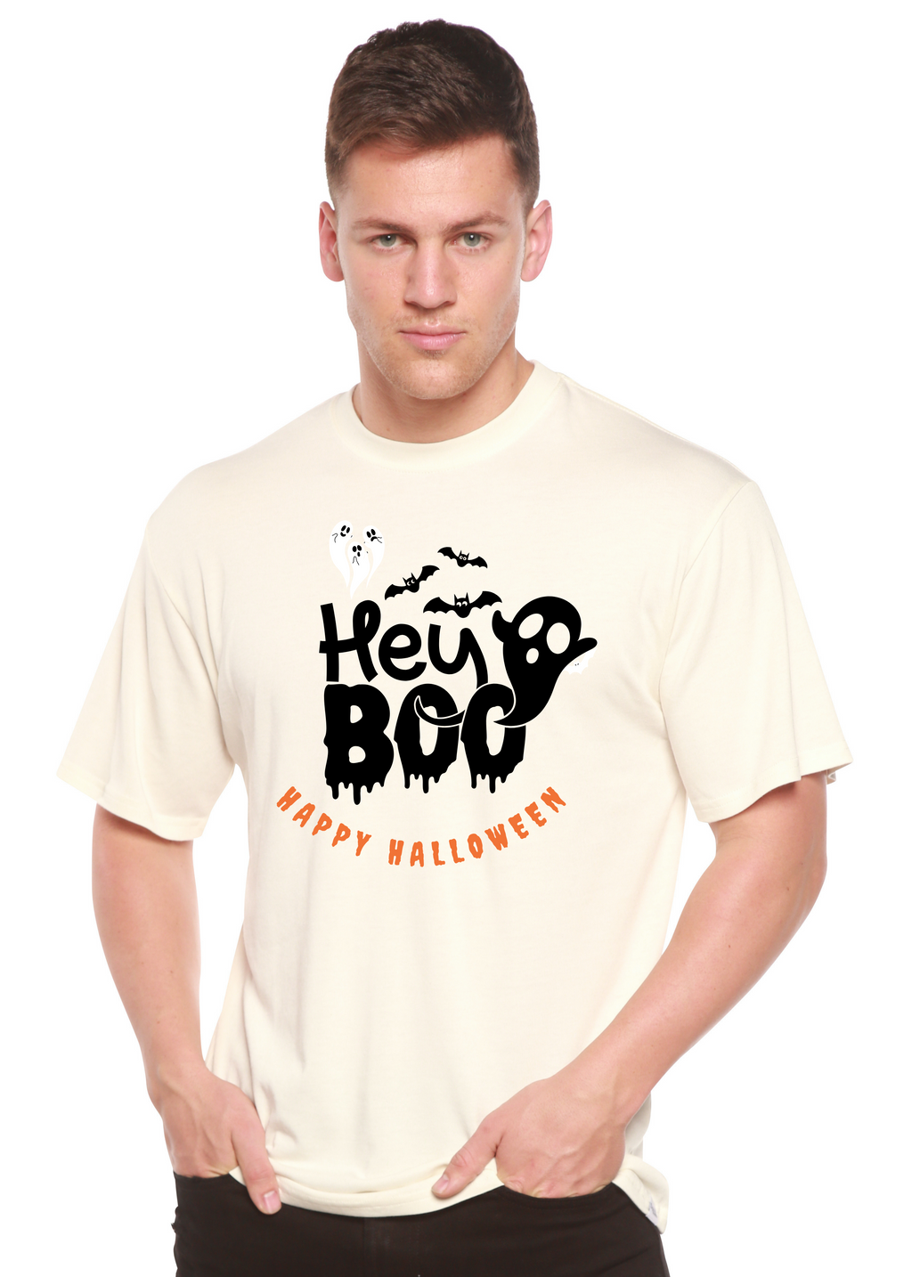 Hey Boo Men's Bamboo Viscose/Organic Cotton Short Sleeve Graphic T-Shirt