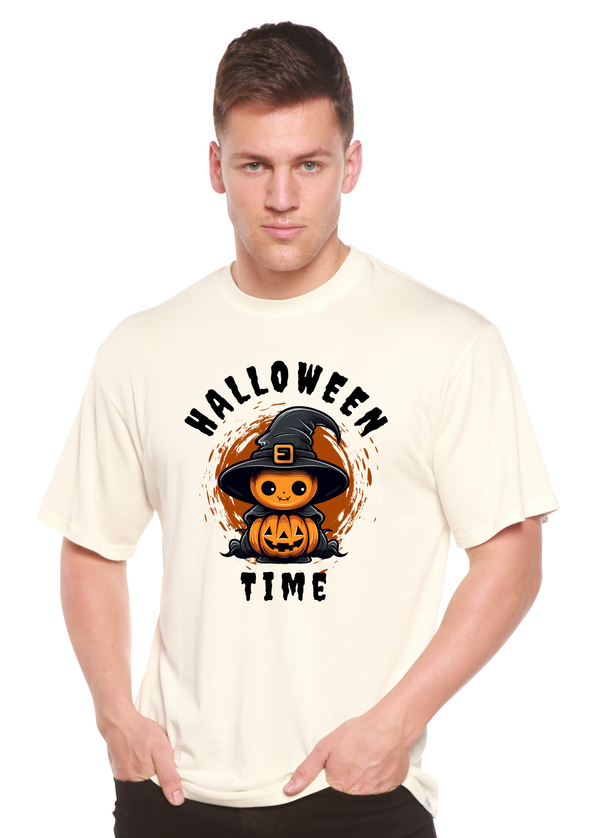 Halloween Time Unisex Bamboo Viscose/Organic Cotton Short Sleeve Graphic T-Shirt