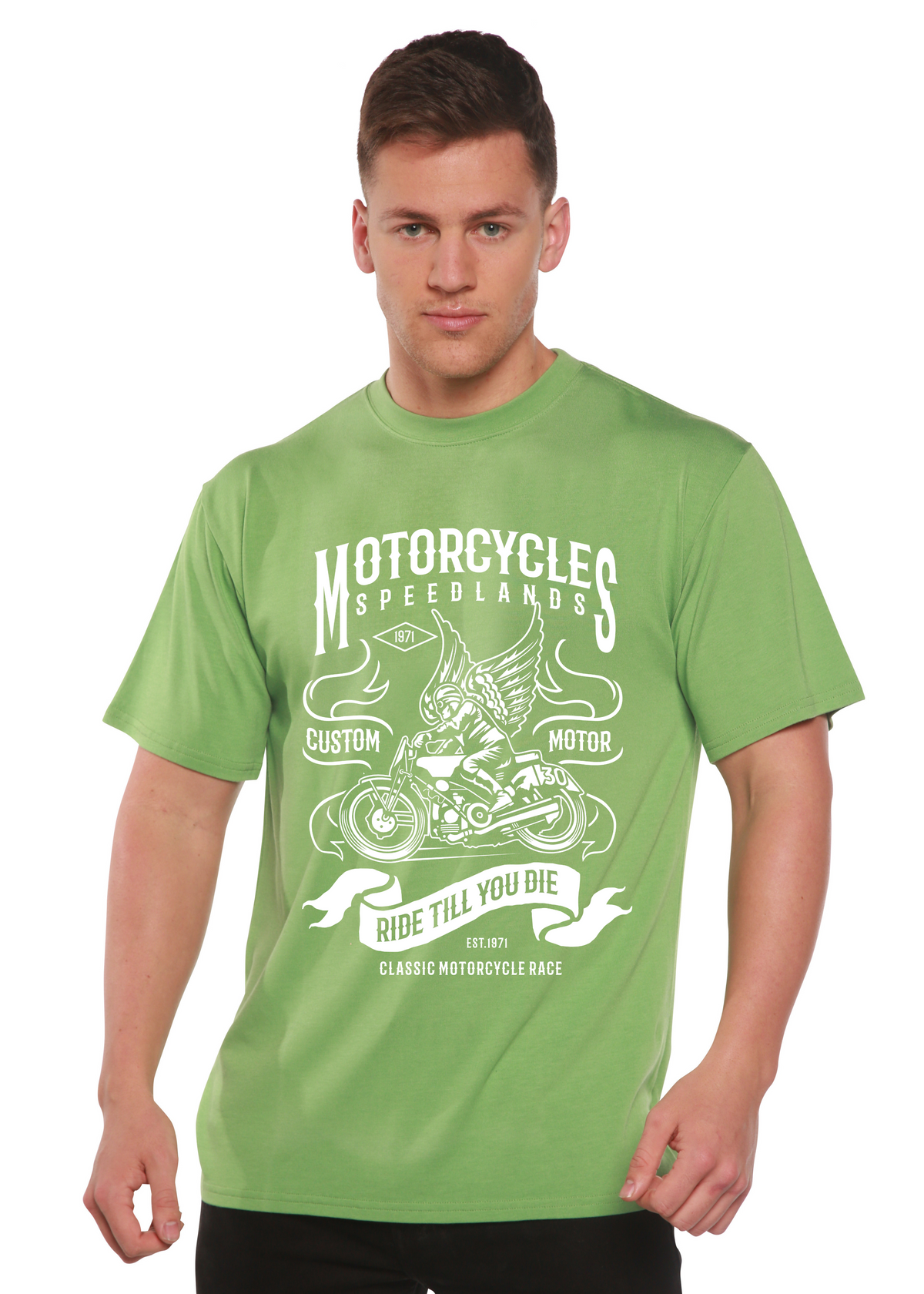 Motorcycles Men's Bamboo Viscose/Organic Cotton Short Sleeve Graphic T-Shirt