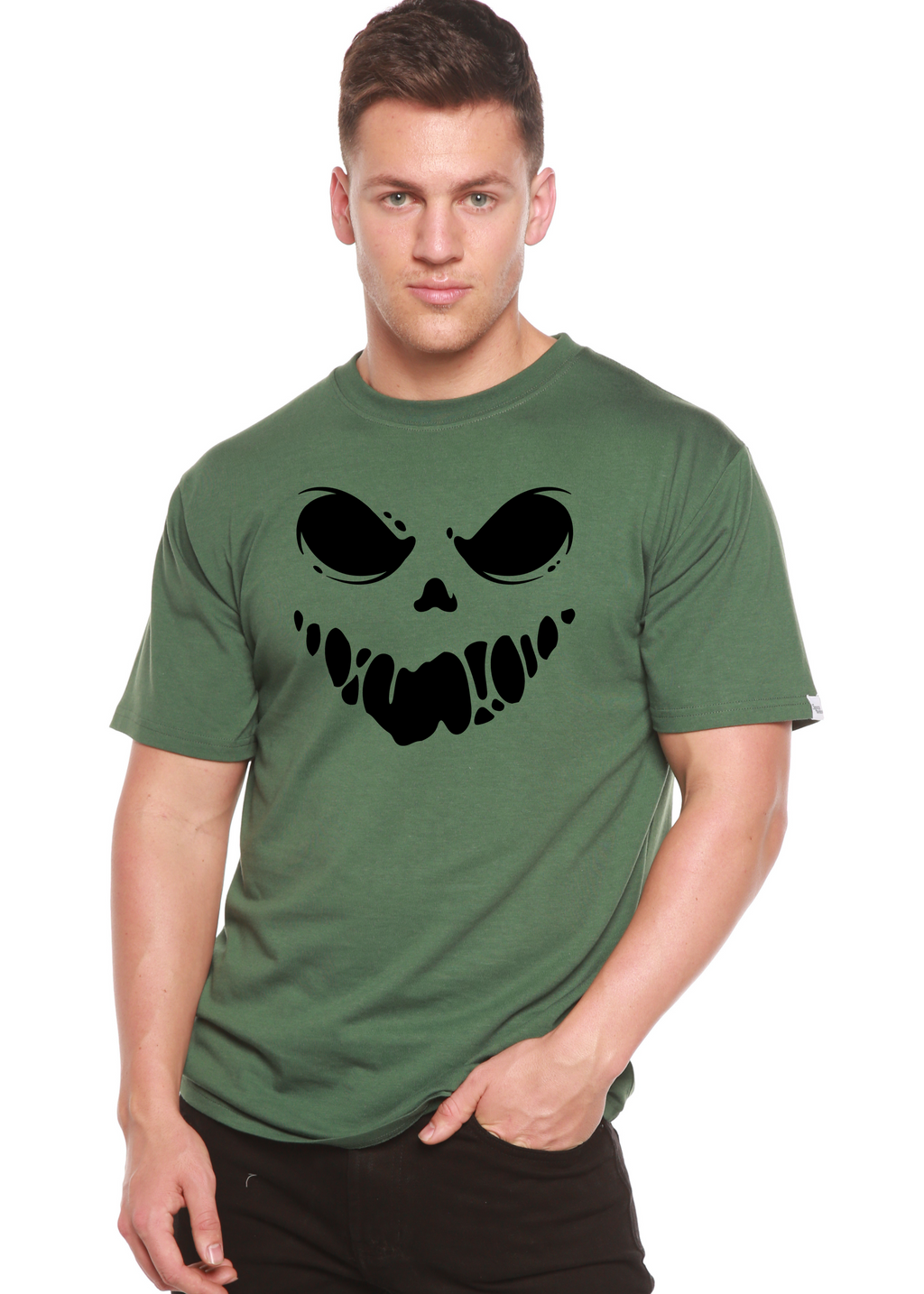 Halloween Boo Men's Bamboo Viscose/Organic Cotton Short Sleeve Graphic T-Shirt