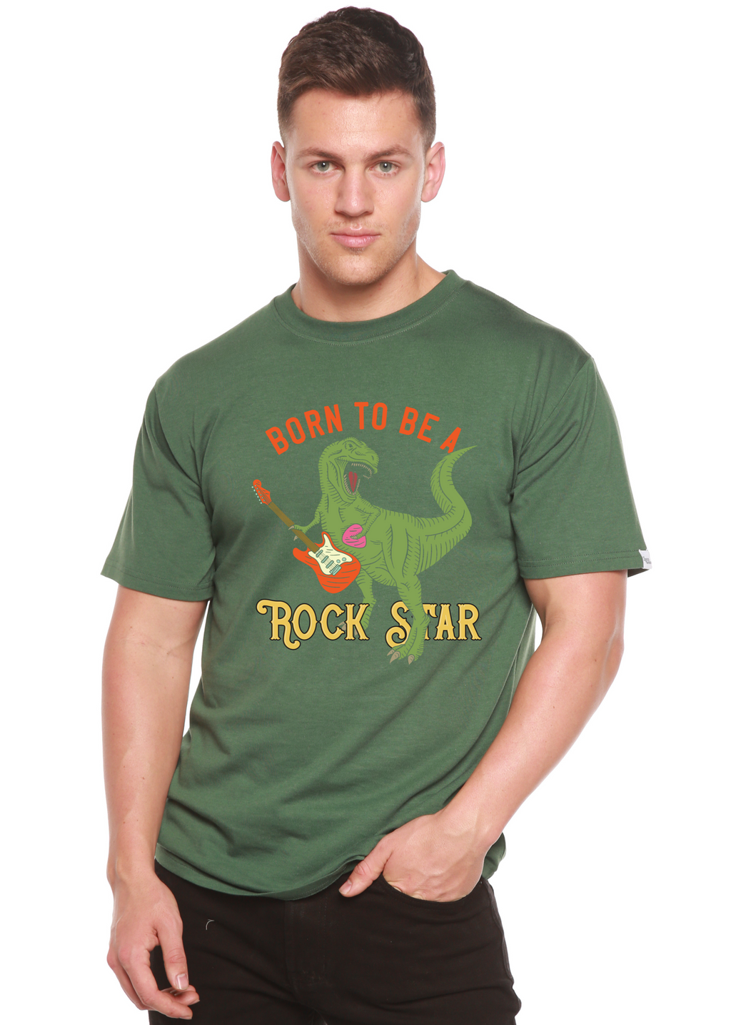 Born To Be A Rock Star Men's Bamboo Viscose/Organic Cotton Short Sleeve Graphic T-Shirt