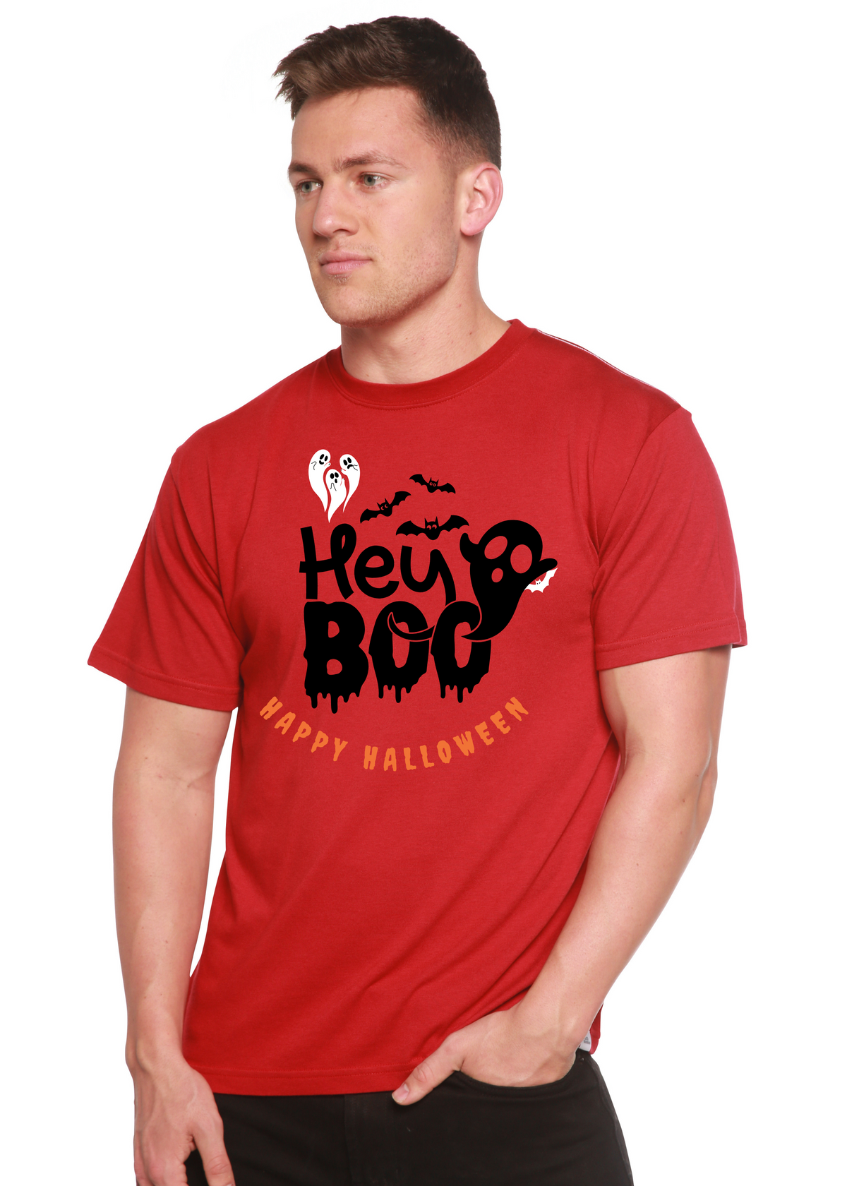 Hey Boo Men's Bamboo Viscose/Organic Cotton Short Sleeve Graphic T-Shirt