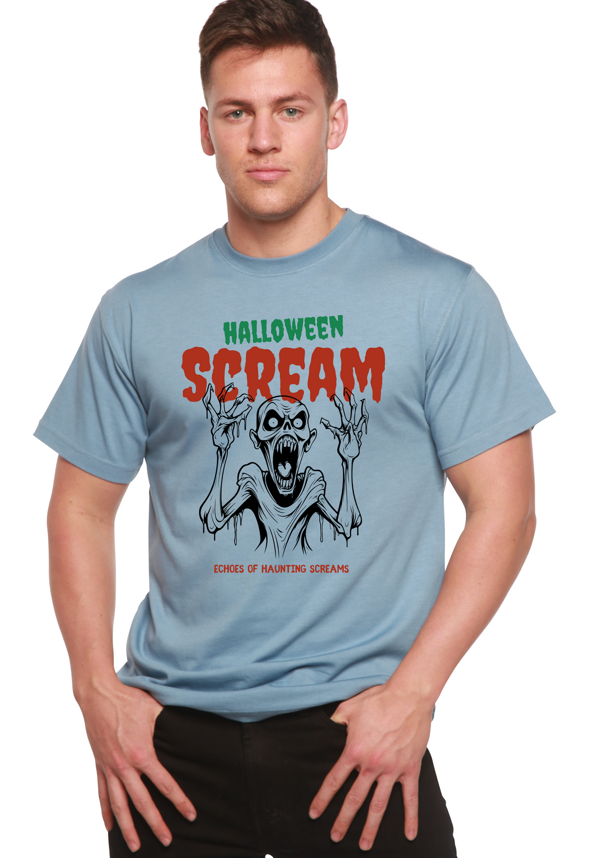 Halloween Scream Men's Bamboo Viscose/Organic Cotton Short Sleeve Graphic T-Shirt