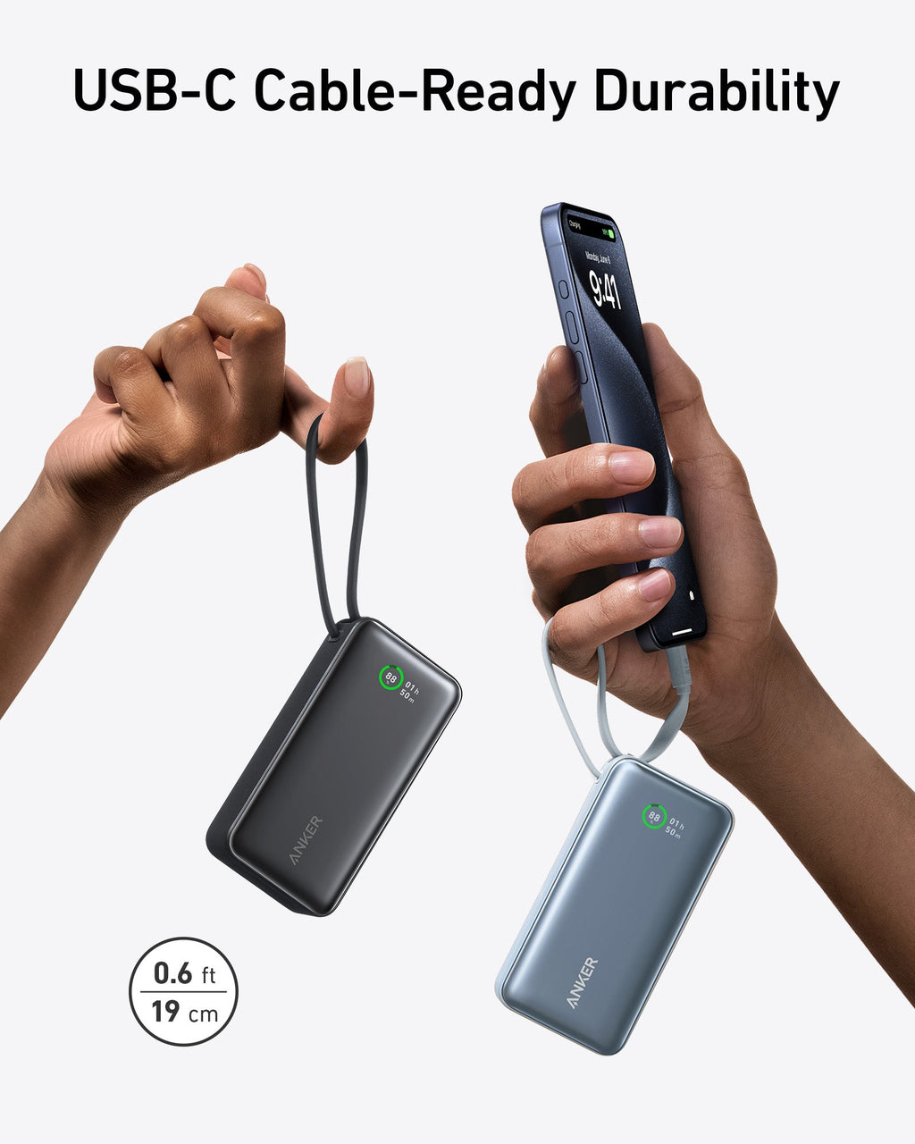 Anker Nano Power Bank (30W, Built-In USB-C Cable)