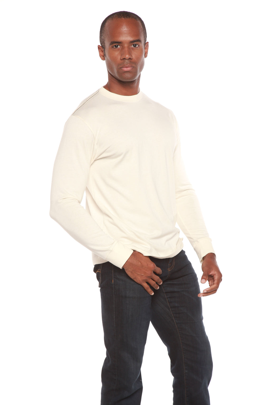 Custom Printed Men's Bamboo Viscose/Organic Cotton Long Sleeve T-Shirt